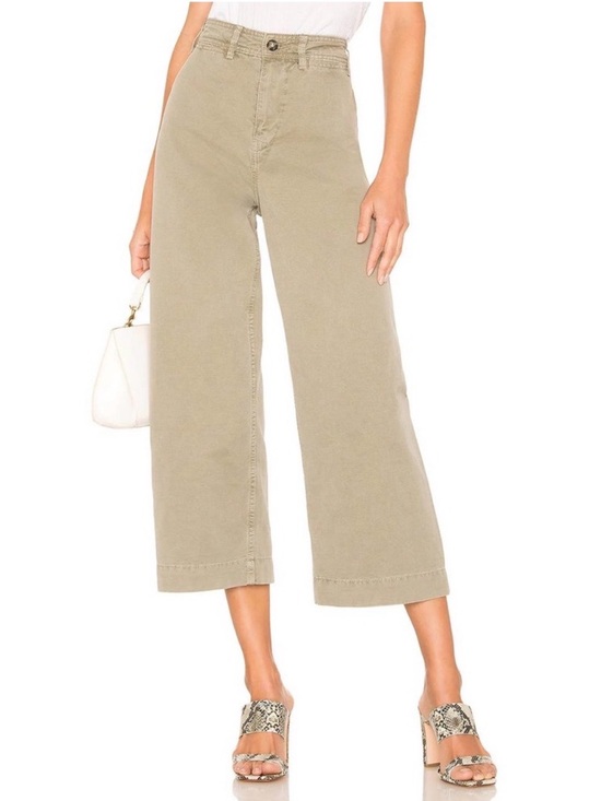 Free People Pants - Free People We The Free Patti Wide Leg Crop Pants Green High Rise 28